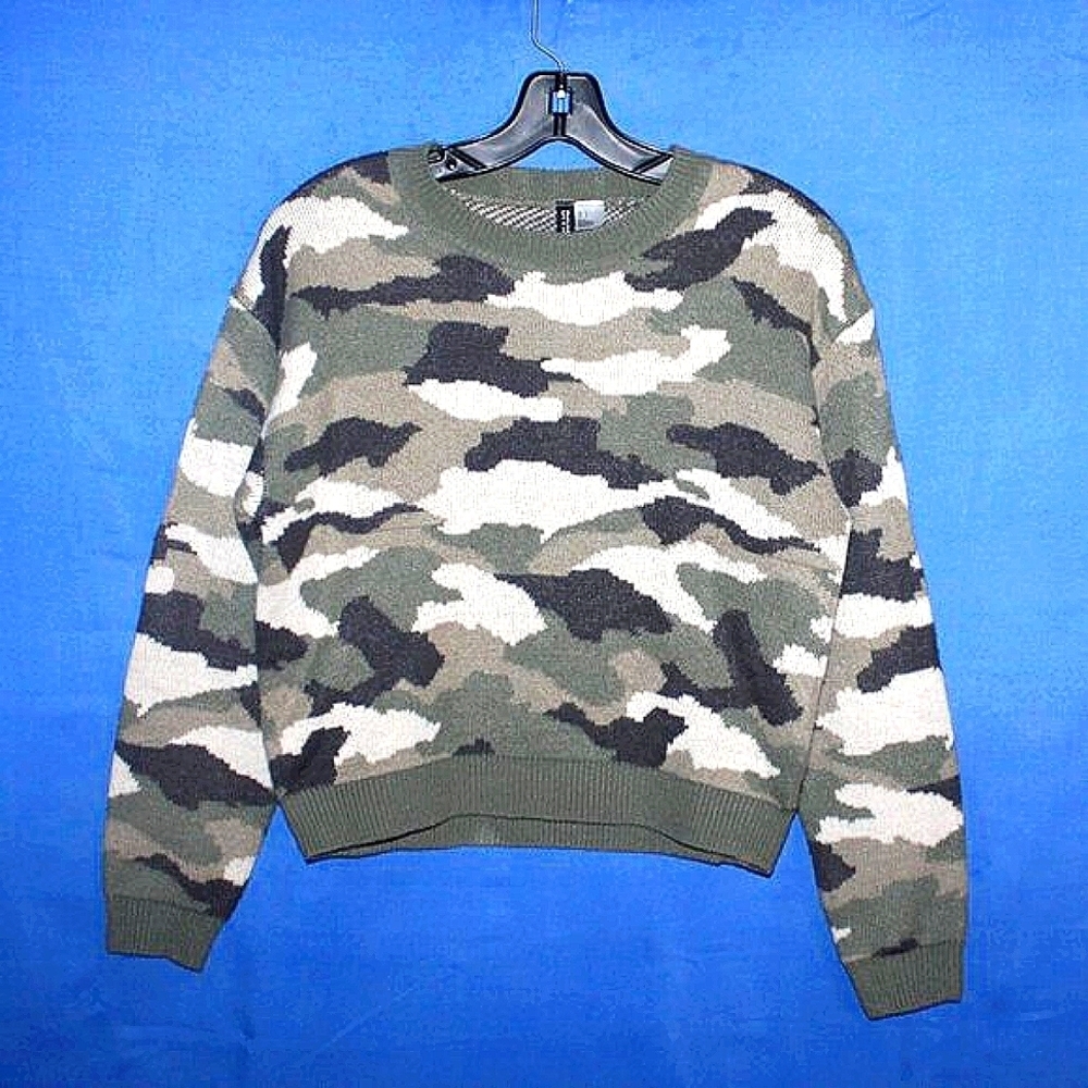 H&M Divided Camo Knit Sweater S